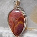 Rhyolite Jasper Necklace, Brick Red Jasper Pendant Wire Wrapped in Gold and Silver, Mystical Moon Designs