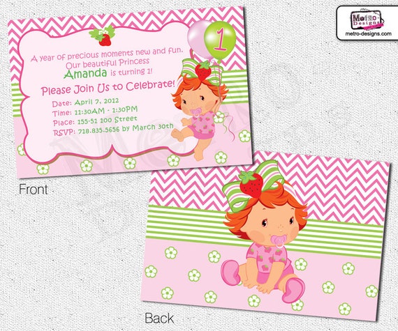 Baby Strawberry Shortcake Invitations Il_570xn