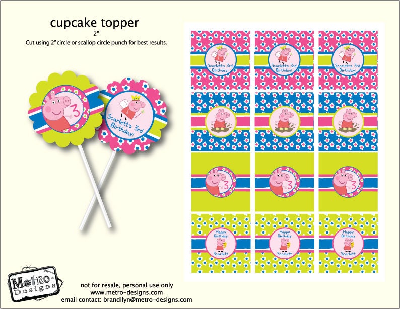 Peppa Pig Cupcake Toppers Free Printables