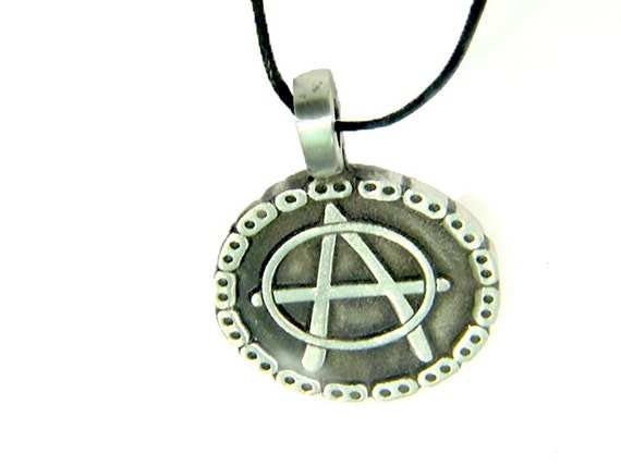 earrings symbol anarchy pendant pewter necklace Anarchy 1846B symbol