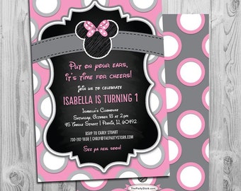 Minnie Mouse 3rd Birthday Invitation Minnie Mouse by ThePartyStork