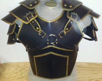 Leather Armor Bikini Top by SharpMountainLeather on Etsy