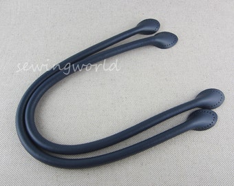 Navy Color Leather Bag Handles Purse Elements 1 pair
