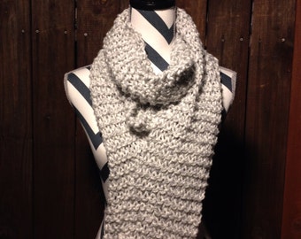 Items similar to White Original Hand Knit Scarf on Etsy