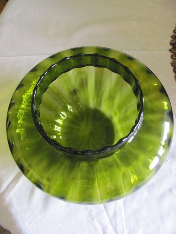 Items similar to Green Glass Bowl, Potpourri Bowl, Home Decor Glass