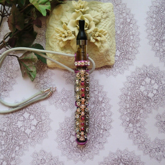 E Cig or Vape Holder with Necklace Fuschia by FlameFlyCreations