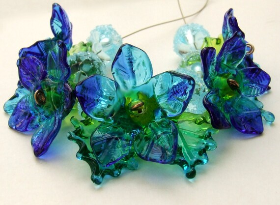 Lampwork Glass Flower Beads For Jewelry Making A Romantic