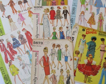 Lot of 7 envelopes from vintage Barbie doll clothes patterns, envelopes ...
