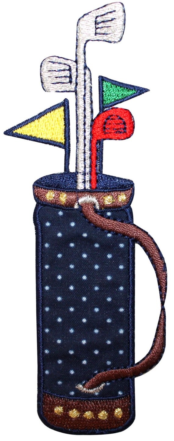 ID 1508 Golf Club Bag Patch Carrying Stand Classic Embroidered