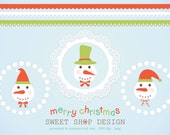 Christmas Snowmen Clipart, Christmas Clipart, Holiday Clipart, Royalty Free Clipart, Instant Download Il_170x135