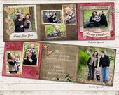 Christmas Photo Card - Trifold - 5x5 Printable Download, Multi Photo - Retro, Warm, Rustic Holiday - Happy New Year, Seasons Greetings Il_170x135