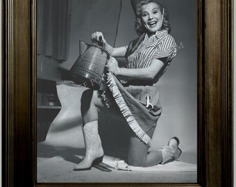 Gil Elvgren Pin Up Girl Art Print 8 x 10 - Painting Reference Photo - Pinup Cowgirl - Western Rockabilly - Version One