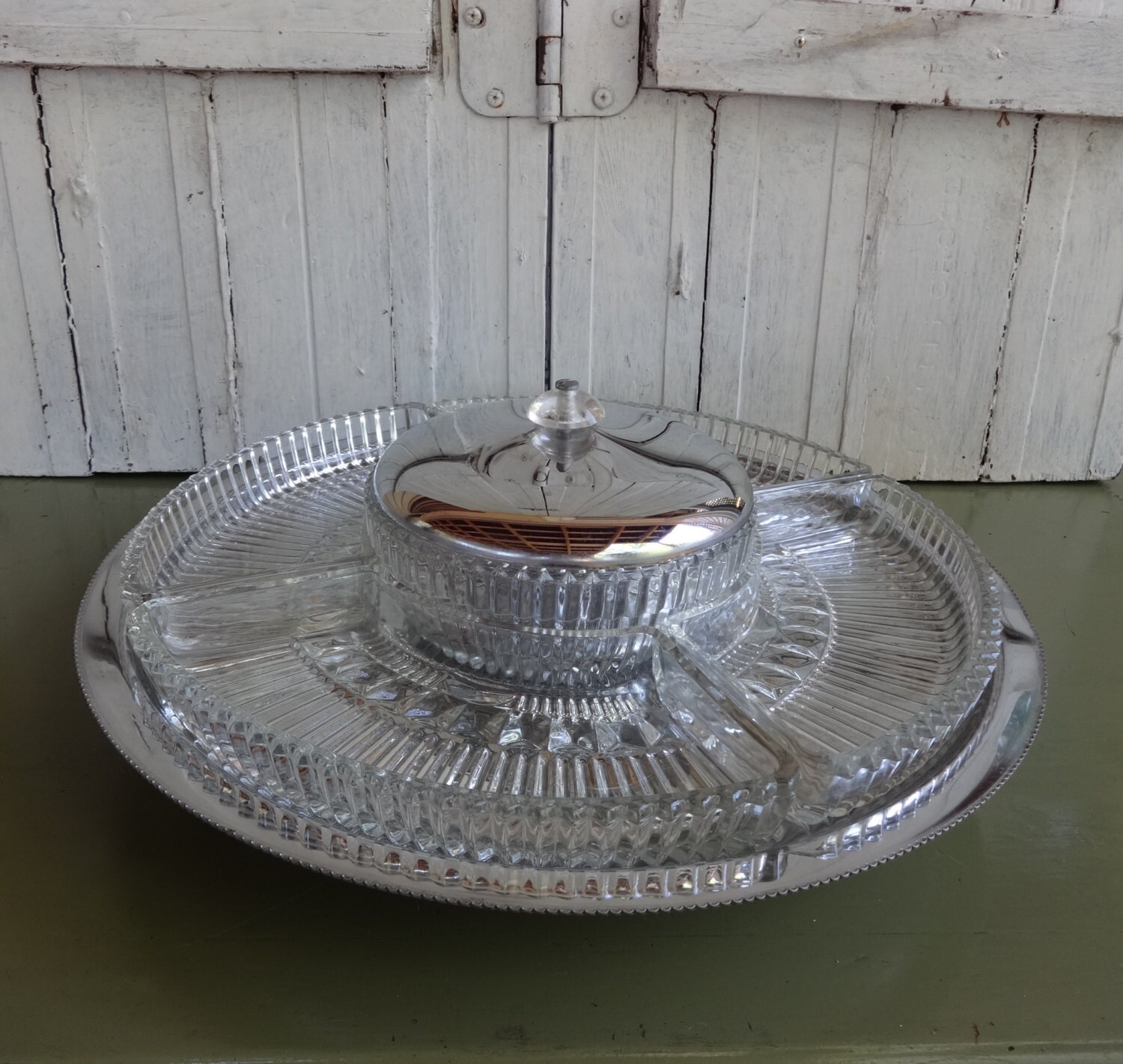 Lazy Susan Mocha Check Glass main image 0