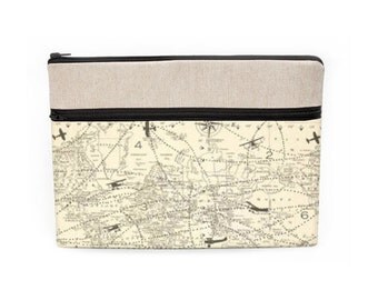 Laptop case, Macbook Pro 13" sleeve, Hp Padded Case, iPad Pro 12.9 Protective Cover, Laptop Travel Case - vintage world map