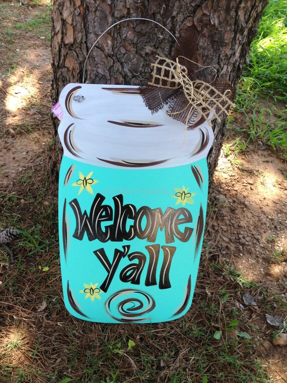 Mason Jar door hanger by DoorCreationsbyJess on Etsy