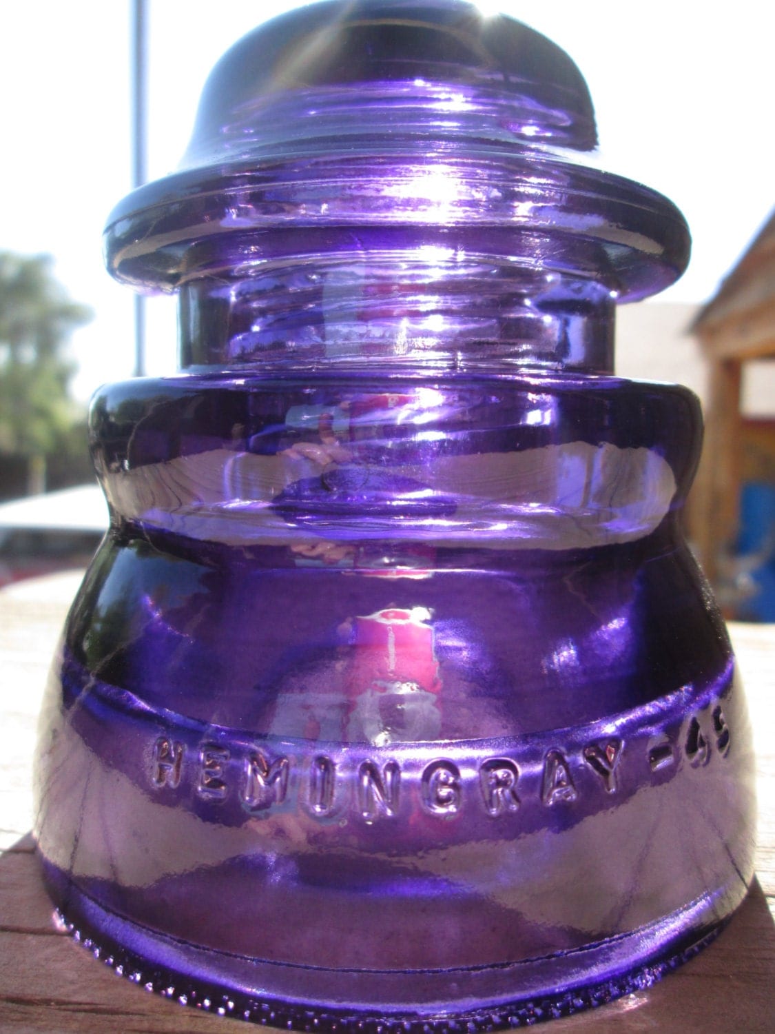 Beautiful Hemingray 45 Purple Glass Insulator by SalvagedGlass