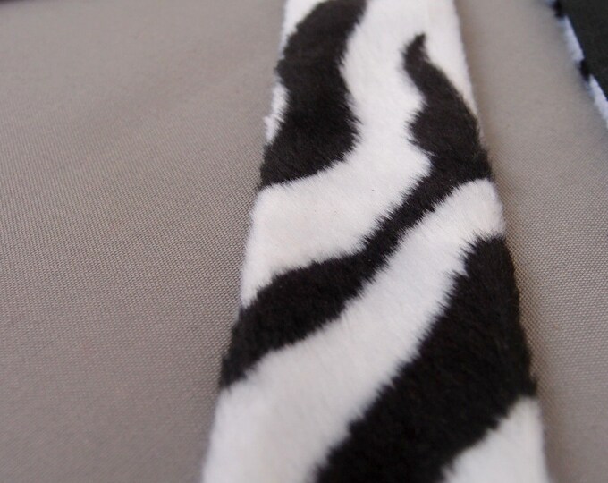 Womens Suspenders Black&White Zebra Velvet Animal Patterned Suspenders Adjustable Braces Unique Ooak Accessories Burning Man Clothing