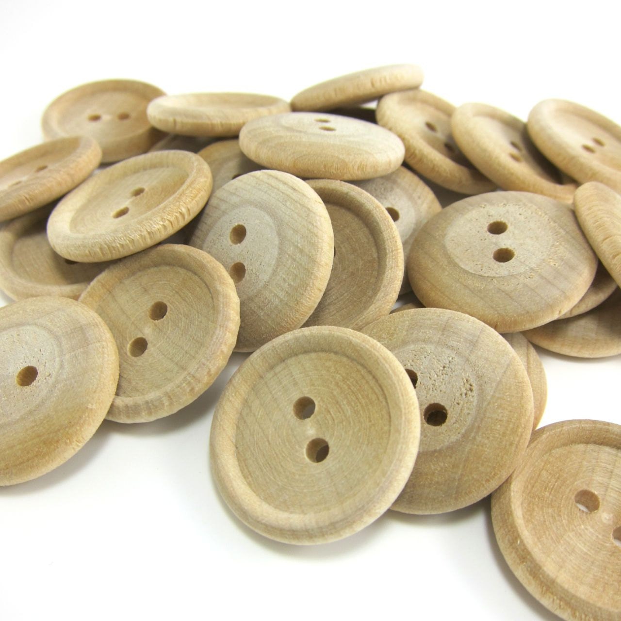 25 Wood Buttons 1 Wood Button Round Wooden Button