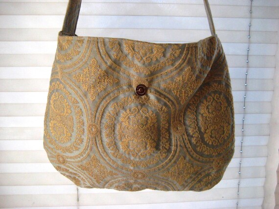 blue and gold purse