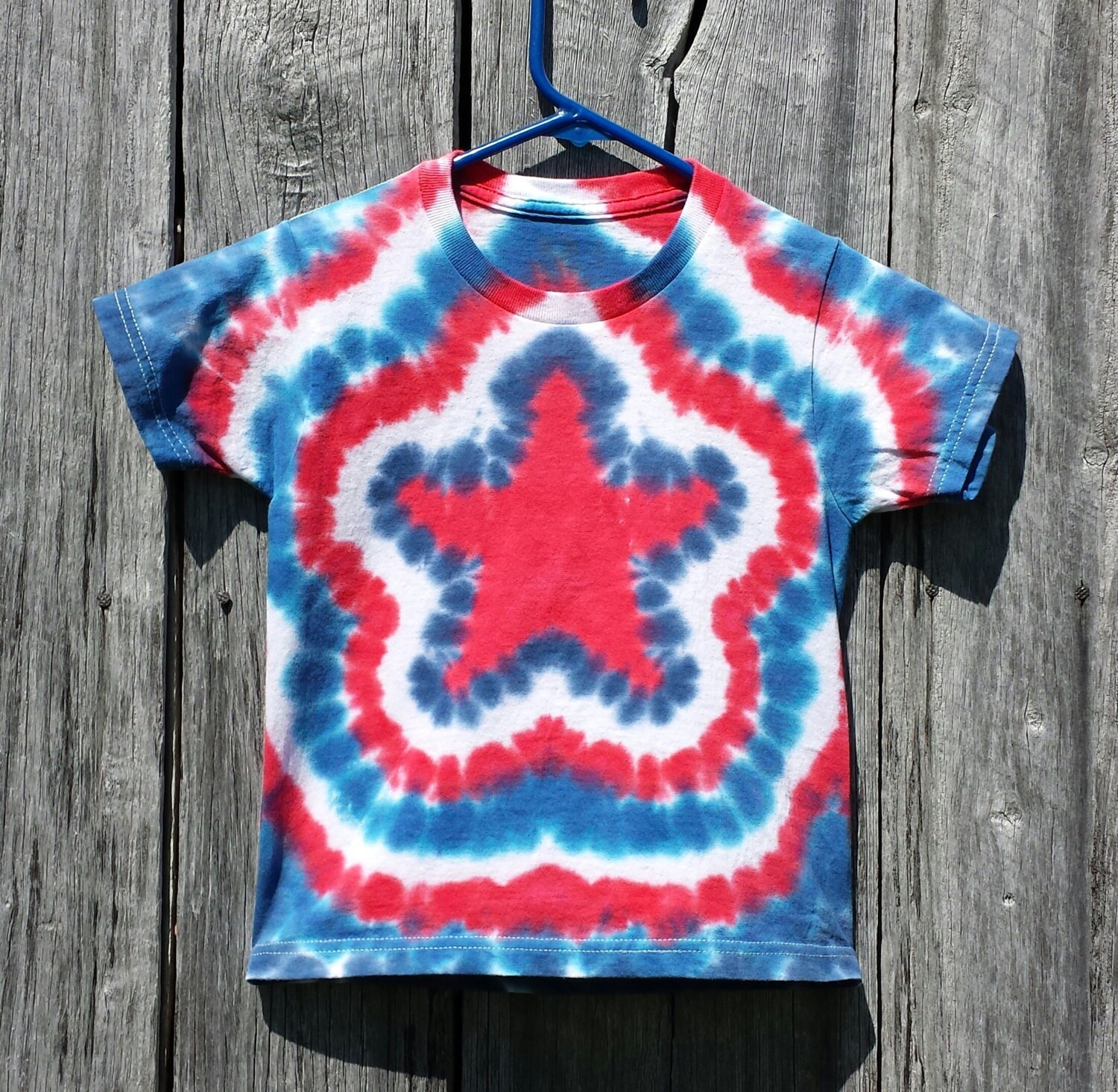 Kids Patriotic Tie Dye Shirt Kid Sizes S M L XL Red White
