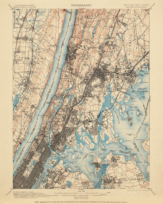 Antique Map of New York City 1900 - Il 570xN.605632910 Eu2f