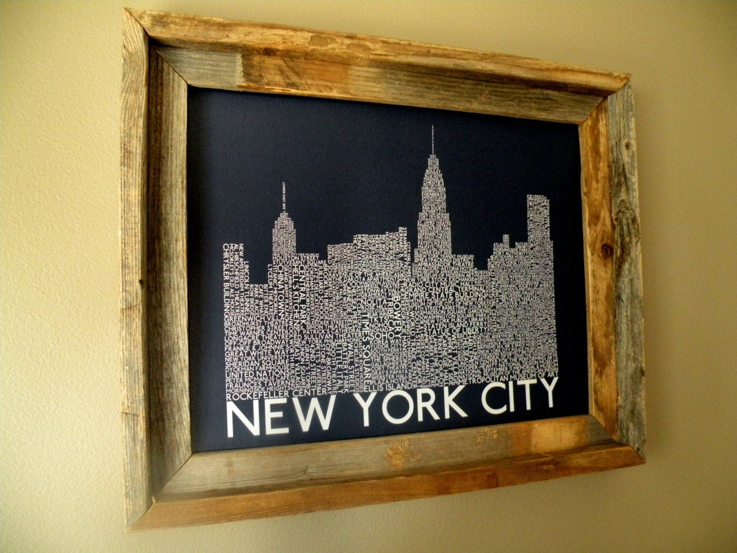 New York City/Manhattan Skyline Word Art Print Dark Blue