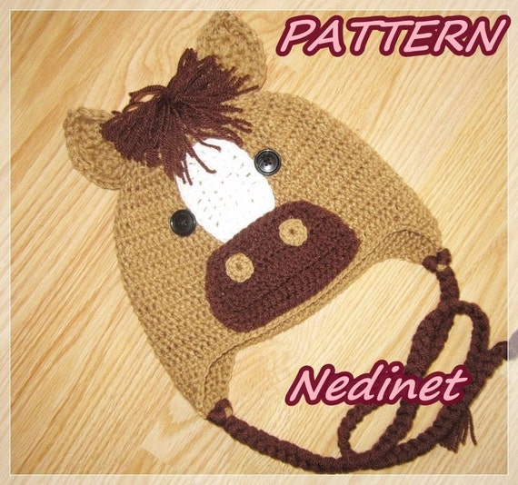 hat pattern horse crochet baby Baby Adult Pony hat to by Horse PATTERN NedinetCreations crochet