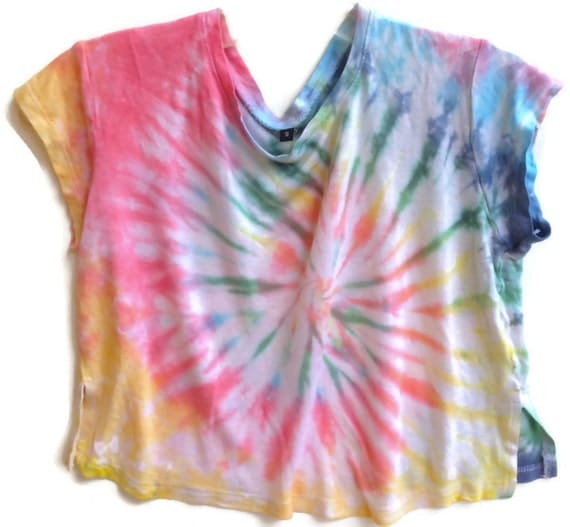 Tie Dye Crop Top Hippie 70s Tumblr Hipster by nostalgicusa on Etsy