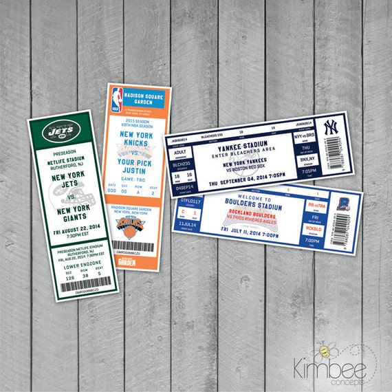 custom game day tickets invites or save the dates