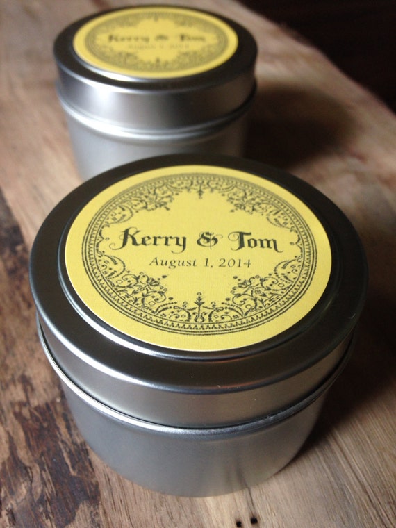 Wedding favor soy candle tin /Baby Shower/Party/ personalized