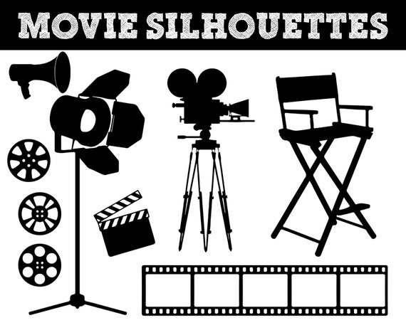 free black and white movie clipart - photo #47