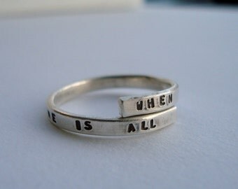 Led Zeppelin Lyric Ring, 'When all are one and one is all' Sterling Silver, 925, Stairway to Heaven, handmade. -Adjustable