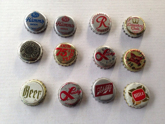 Lot of Bottle Crowns Caps from Various Beers Blitz Hamms