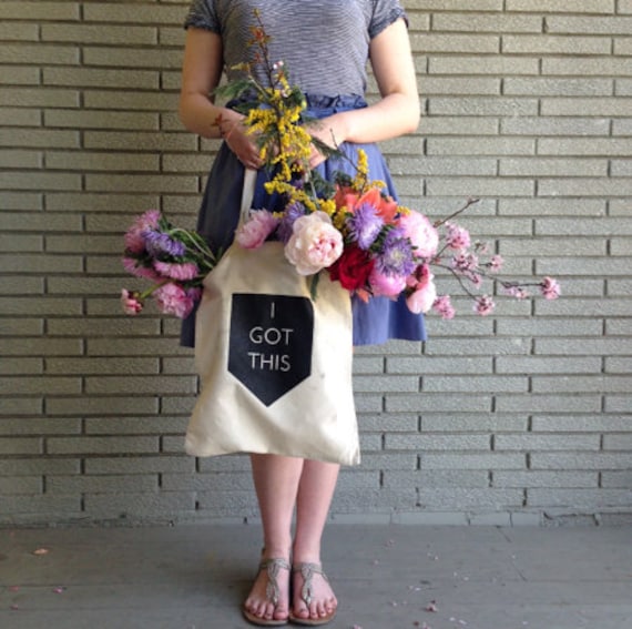 Modern Geometric Recycled Cotton Tote Bag: I Got This