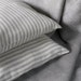 Striped natural linen pillow case ticking gray ivory throw cushion cover set of 2 pillow shams