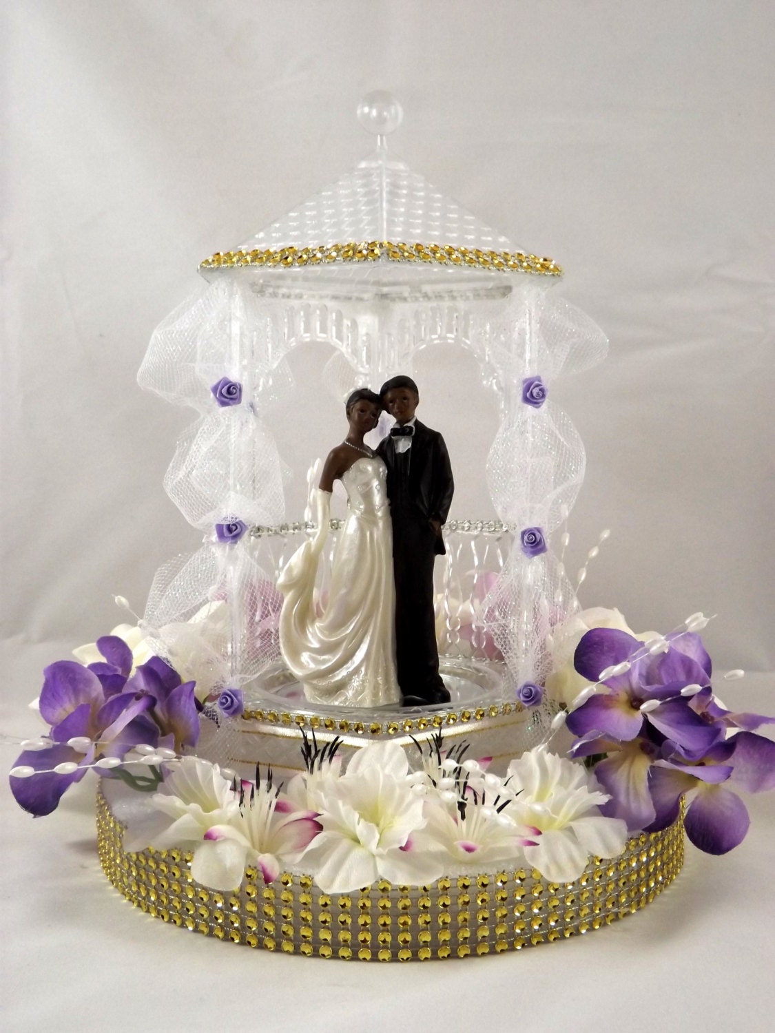 Lighted African American Wedding Cake Topper or Centerpiece Lighted African American Wedding Cake Topper or Centerpiece