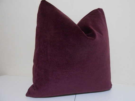 Plum Velvet Pillow Cover J P Martin Velvet Decorative throw