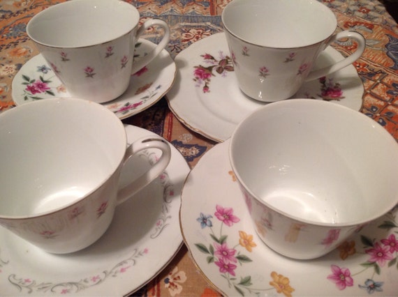 Vintage 8 piece mismatched tea party set
