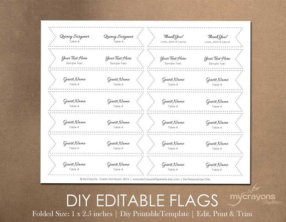 Printable Drink Flags DIY Mini Flags // Printable Party Flag