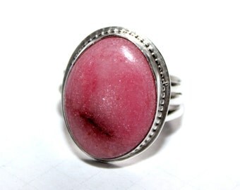 Pink Three Wire Cabochon Ring Size 8