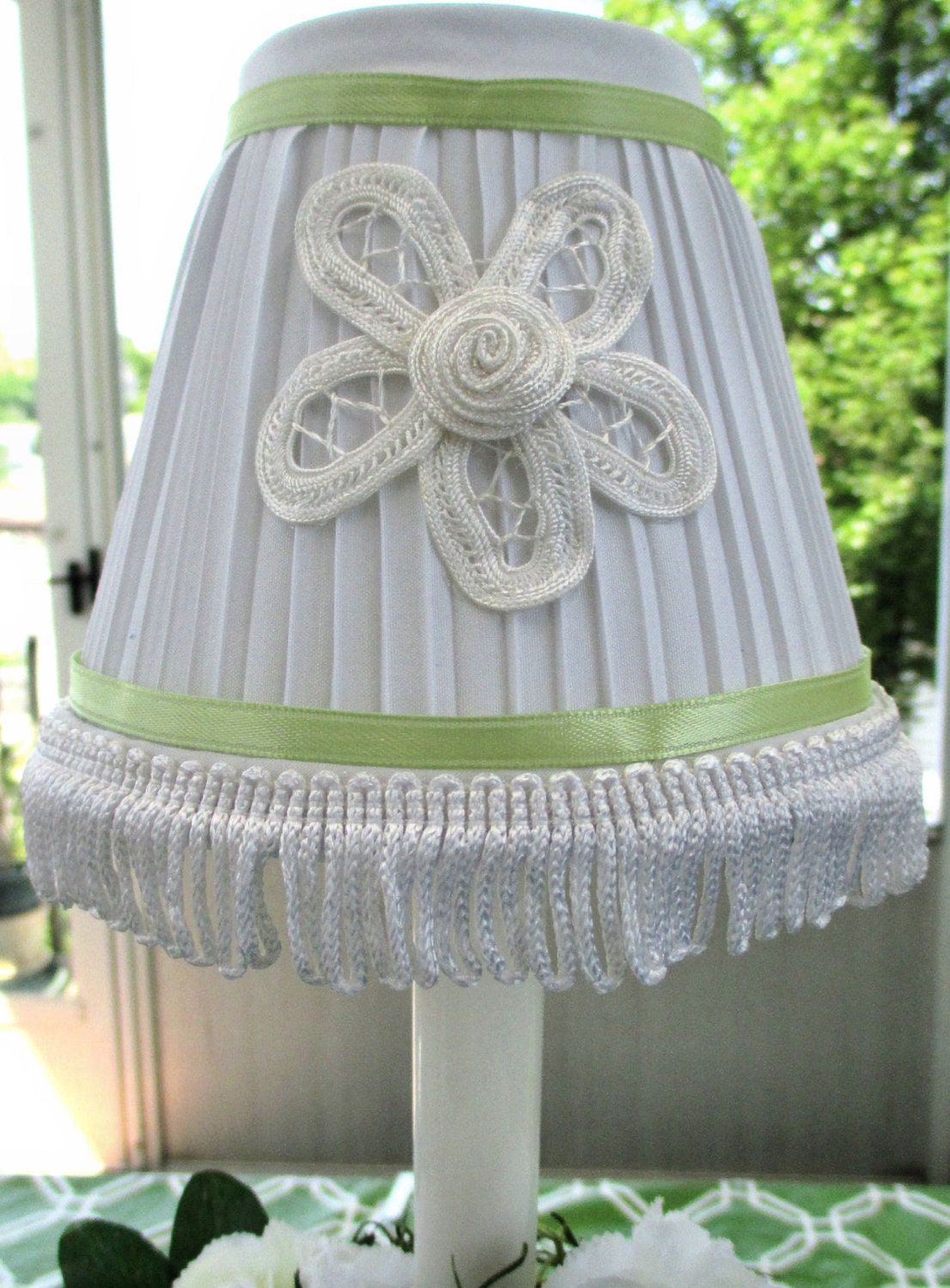 Lampshade with Electric candle Night Light Accent Lamp