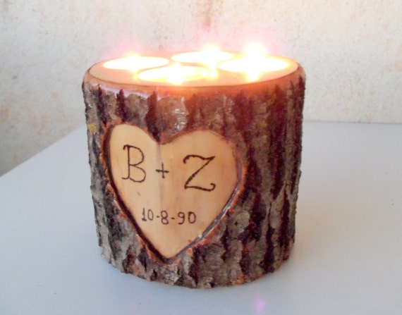 wood stump candle holder candle holder with 4 tea light spots wood stump candle holder candle holder with 4 tea light spots