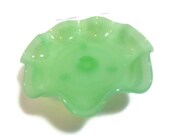 Vintage Jadeite Ruffle and Ribbed Shallow Bowl
