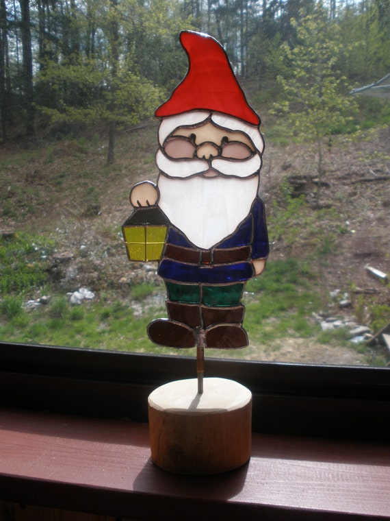 Garden Gnome in Stained Glass