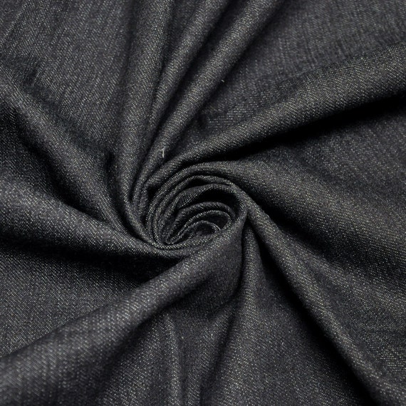 Solid Dark Wash Denim Fabric Dark Denim Fabric by the yard or