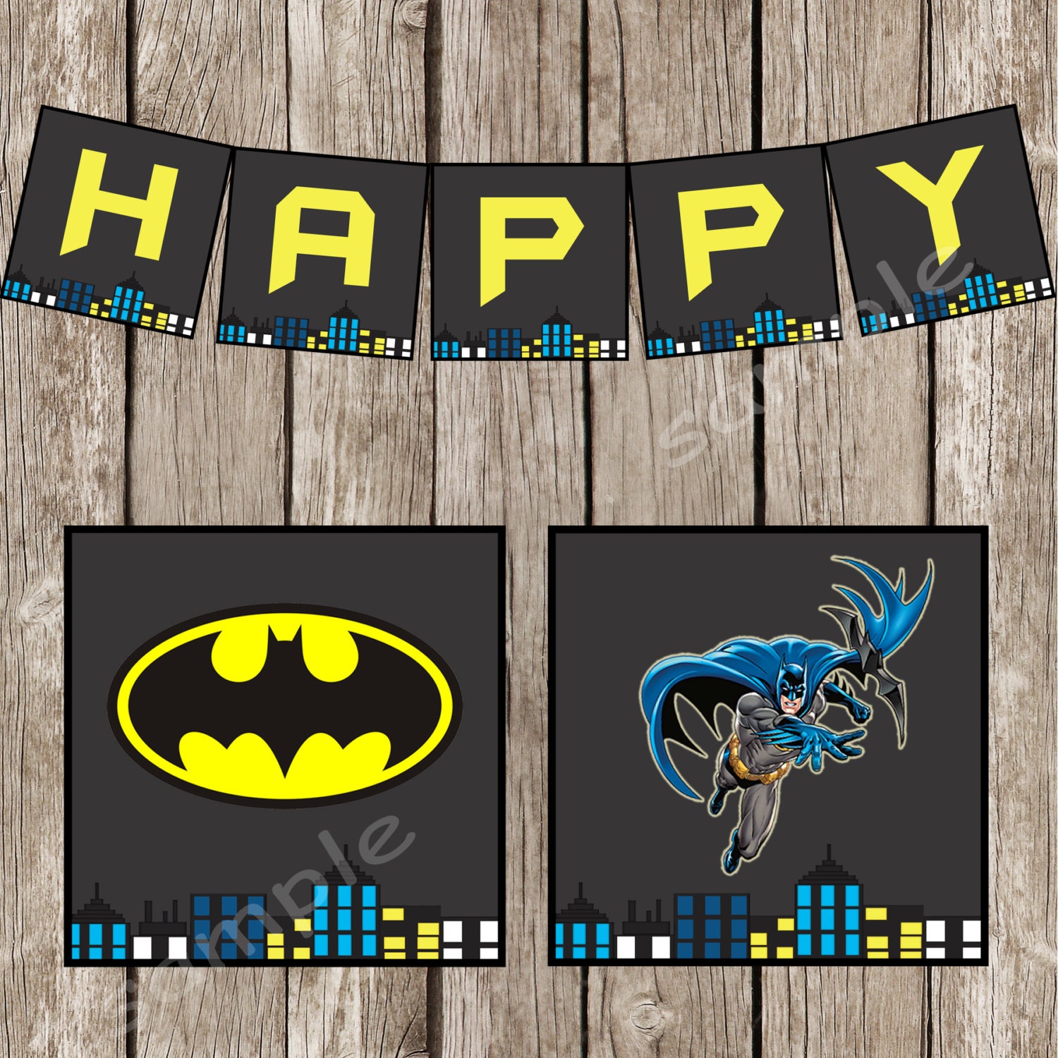 Retro Batman Happy Birthday Banner Batman by LittleMsShutterbug
