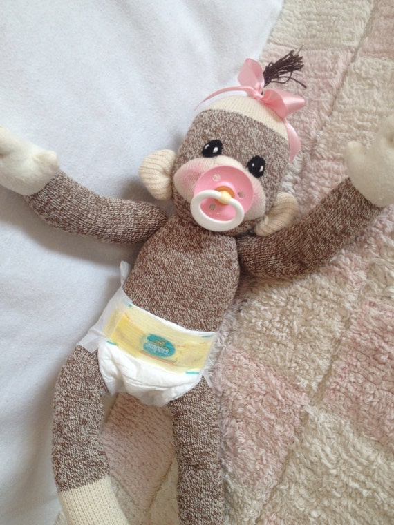 Made to order baby sock monkey