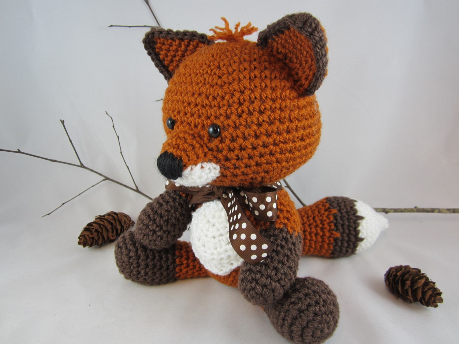 crochet fox stuffed animal