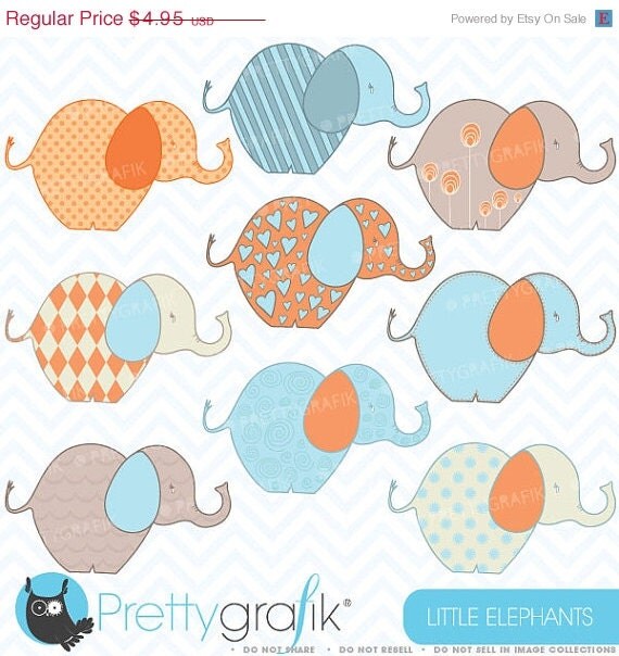 60% OFF SALE elephant clipart commercial use, vector graphics, digital clip art, digital images - CL376 Il_570xn