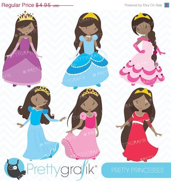 60% OFF SALE princess clipart commercial use, vector graphics, digital clip art, digital images - CL457 Il_570xn
